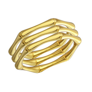 Lhr1105 Sterling Silver Ring Gold Plated 3 Band