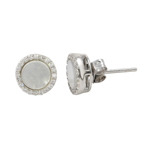 Lhe01125 Sterling Silver Round cz and opal center