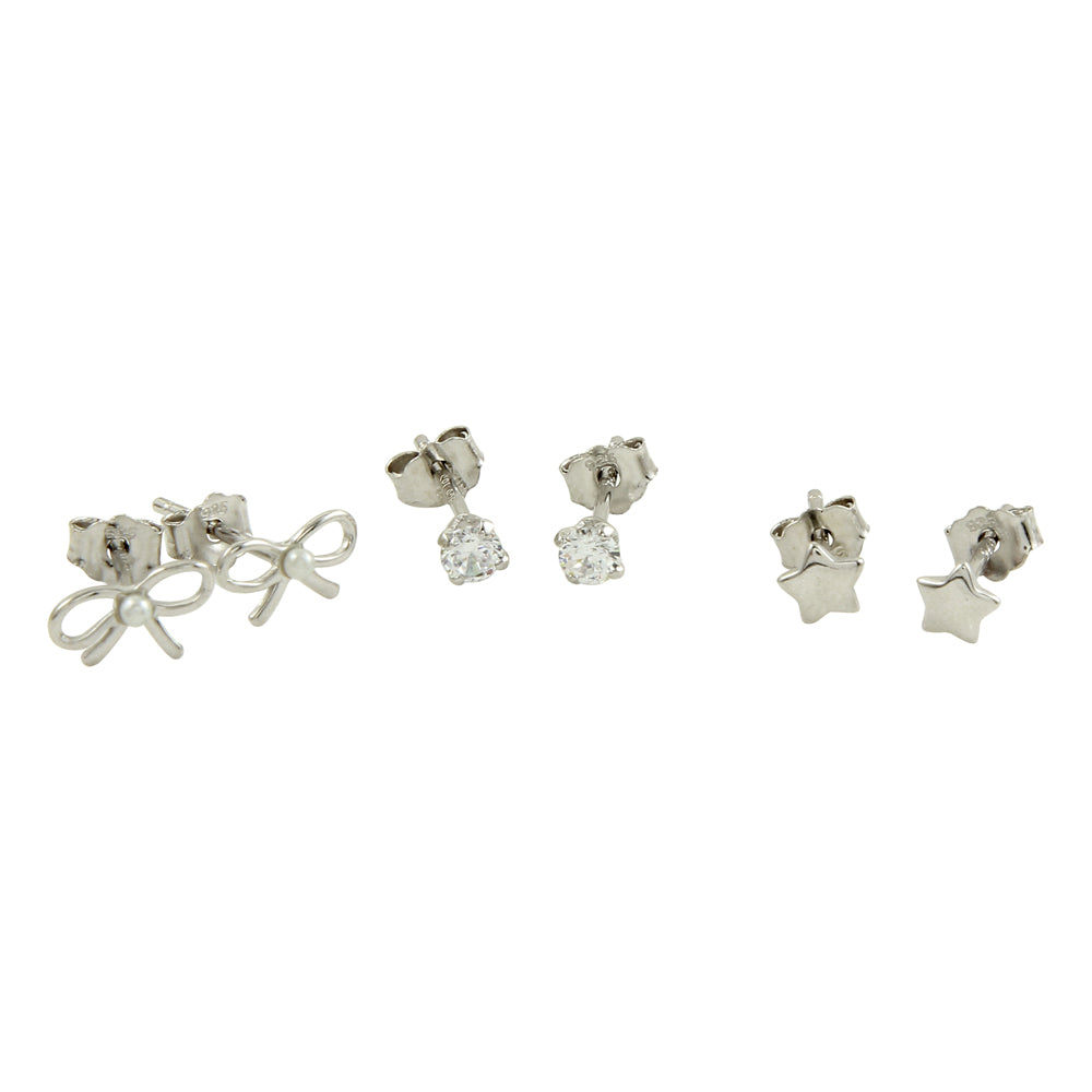 Lhe01130 Sterling Silver Earring Bow Star Stud OUT OF STOCK!!!!!