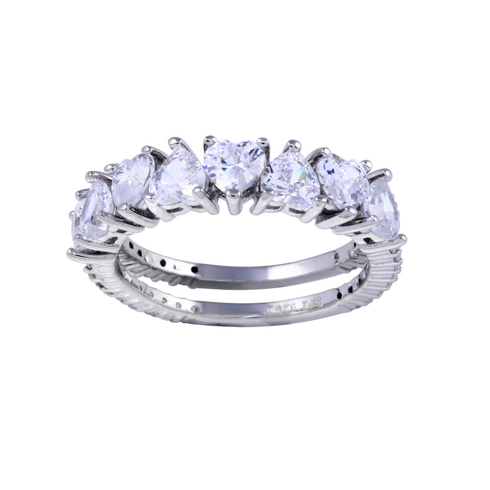 Lhr1133 Sterling Silver Ring Heart Cz