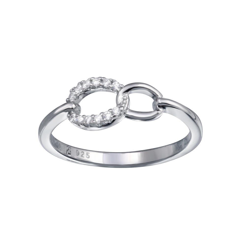 Lhr01162 Sterling Silver Open Cz Ring