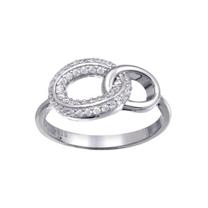 Lhr01163 Sterling Silver Ring Open Cz Link