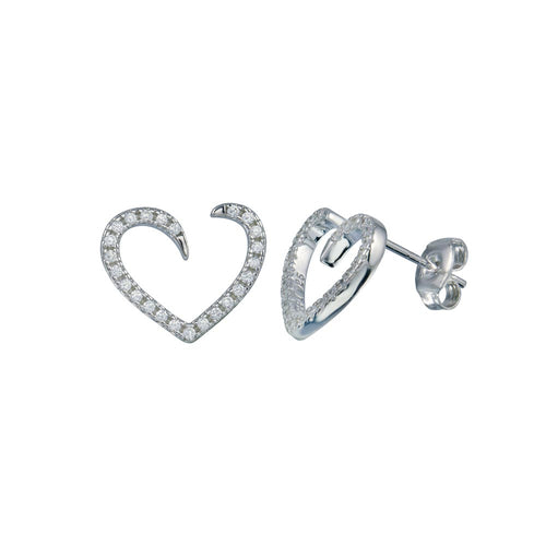 Lhe01255 Sterling Silver Heart Cz earring