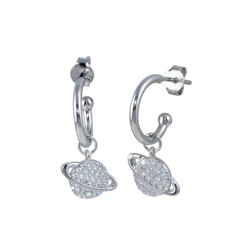 Lhe1274 Sterling Silver Cz  Celestial Body Earring