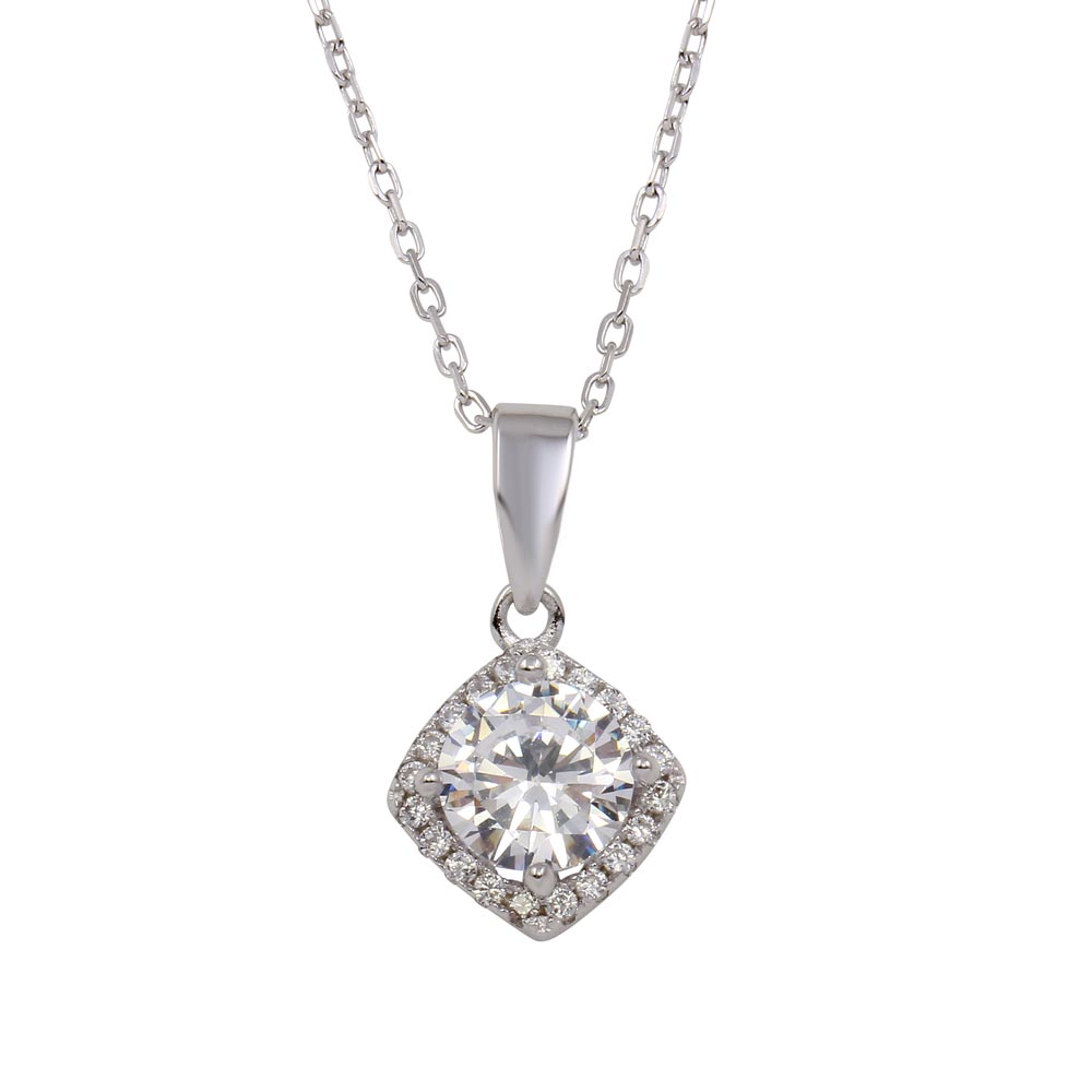 Lhp01303 Sterling silver Diamond cz  Necklace