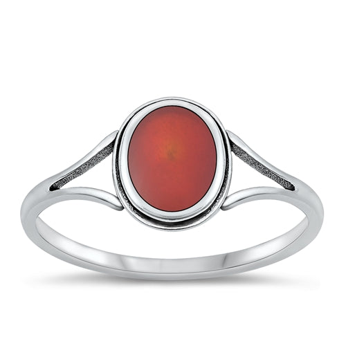 Lhr1315119Red Sterling Silver Ring Red Agate Stone