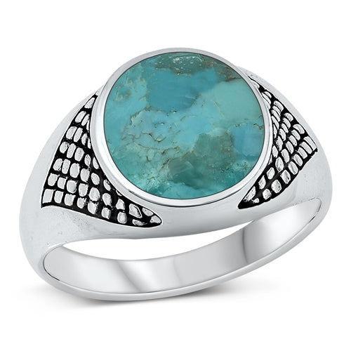 Lhr1315679 Sterling Silver Ring Real Stone Turquoise