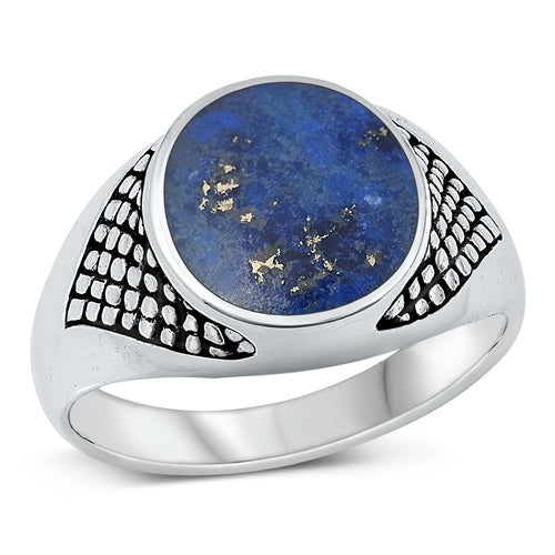 Lhr13156799 Sterling Silver Ring Real Stone Lapis