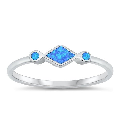 Lhr1316079BO  Sterling Silver Ring Blue Lab Opal