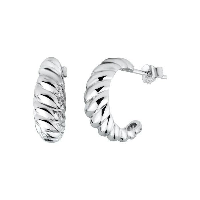 lhe3289 Sterling Silver Hoop Twisted