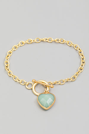 Lhb13419 Fashion Bracelet Heart Toggle Amazonite