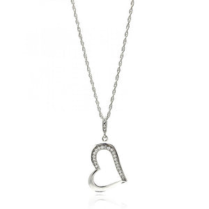 Lhn01354 Sterling Silver Heart Necklace