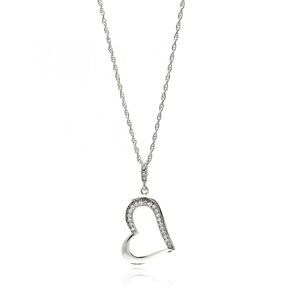 Lhn01354 Sterling Silver Heart Necklace