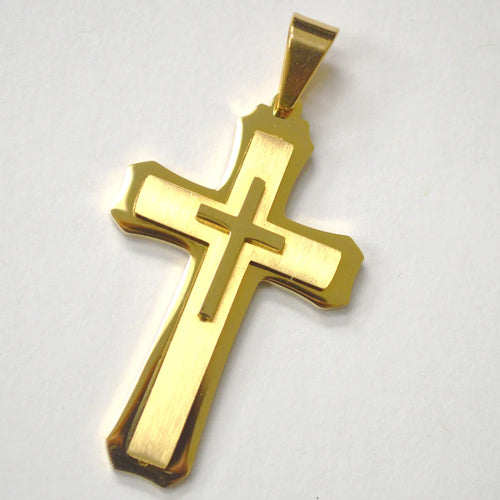 Lhssp13649g Stainless Steel Cross Gold