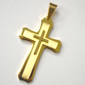 Lhssp13649g Stainless Steel Cross Gold