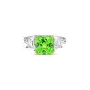 Lhr13649 Sterling Silver Ring Past Present & Future Green Cz Ring