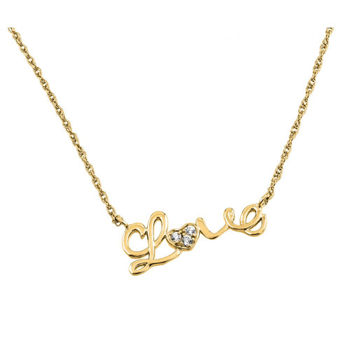 Lhp01384G Sterling Silver Gold Plated Love and Heart necklace