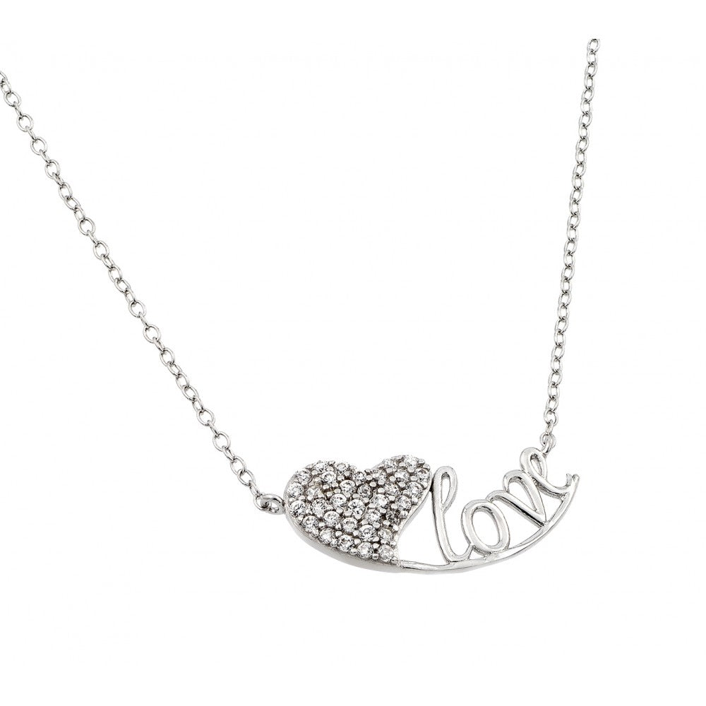 Lhp1416 Sterling Silver Heart Love Necklace