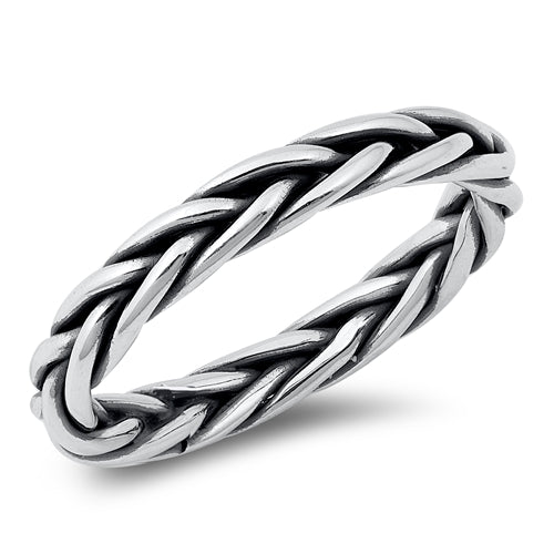 Lhr1424039 Sterling Silver Ring Braided