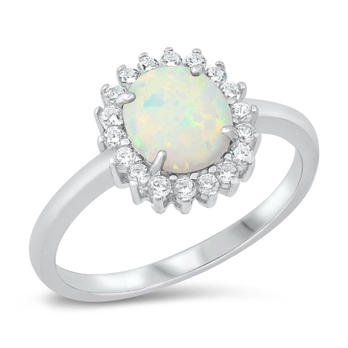 Lhr1507799wo Sterling Silver Ring Lab Opal  Cz Stones out of stock !!!!