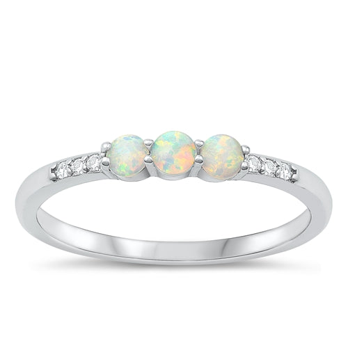 Lhr1509669 Sterling Silver ring Lab Opal  and Cz
