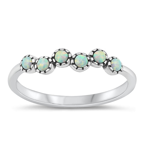 Lhr1511419 Sterling Silver Ring Lab Opal white