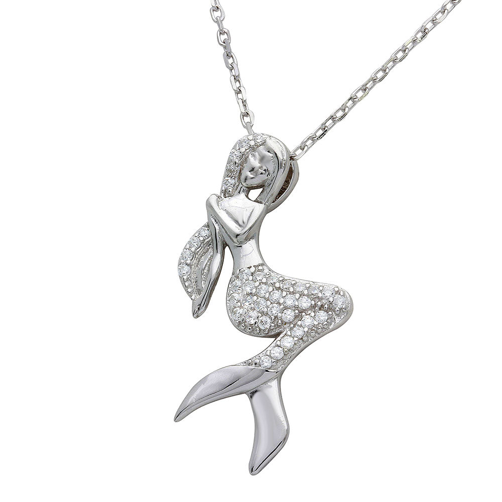 LhP01526 Sterling Silver Mermaid with Cz stones