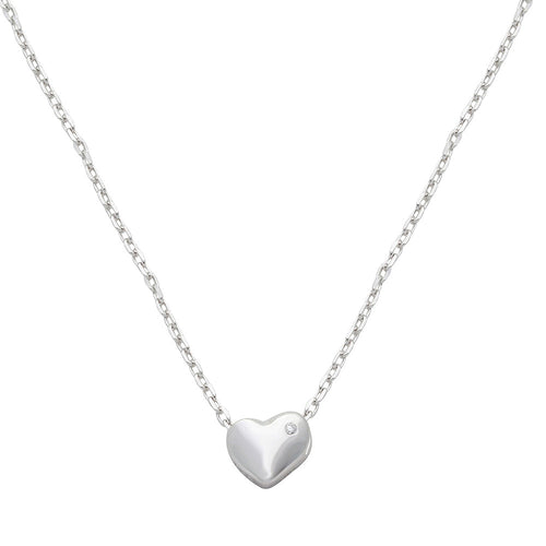 Lhn01542S Sterling Silver Small Delicate Heart necklace