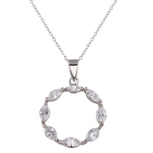 Lhn01590 Sterling Silver Round open Necklace