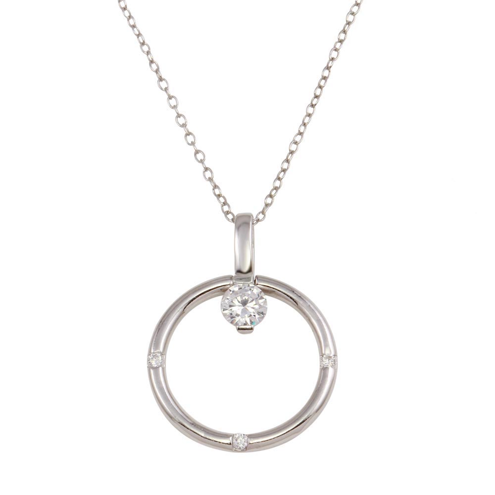 Lhp01592 Sterling Silver Circle with cz Stones