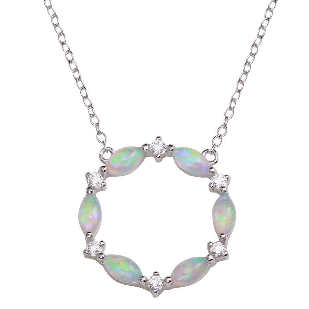 Lhp01681 Sterling Silver Lab Opal Circle