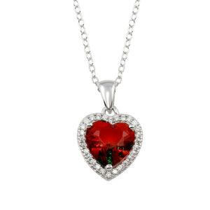 Lhp01727 Sterling Silver  Red and Green heart