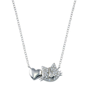 Lhp01779 Sterling Silver Heart with cat cz