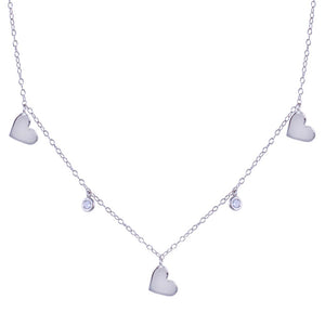 Lhn01814 Sterling Silver Heart Dangle Necklace