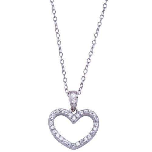 Lhn1822 Sterling Silver Heart Necklace