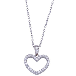 Lhn1822 Sterling Silver Heart Necklace