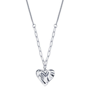 Lhn1828 Sterling Silver Heart Silver Drape