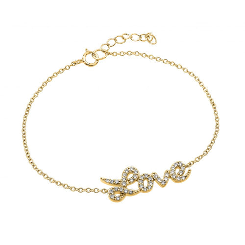 lhb0188g Sterling Silver Gold plated Love Heart bracelet /available in plain silver