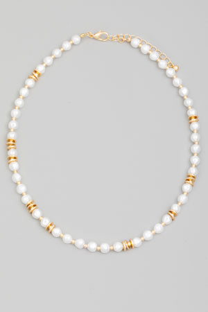 Lhn19869 Fashion Necklace Pearl Strand gold Beads