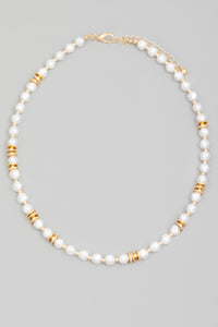 Lhn19869 Fashion Necklace Pearl Strand gold Beads