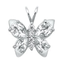 Lhn318249Cl Sterling Silver Necklace Butterfly Clear Cz  19mm 18'' chain