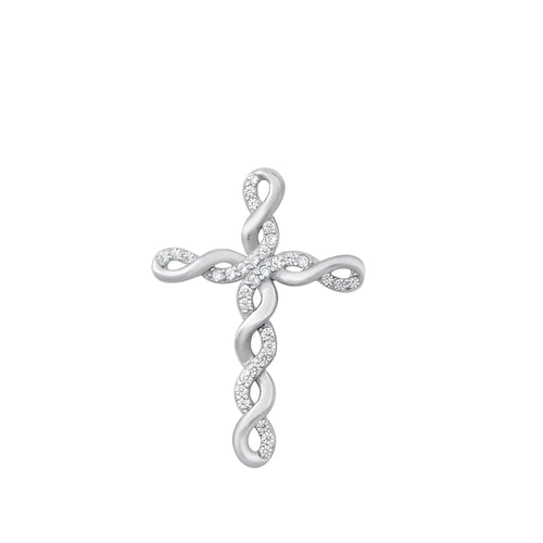 Lhp3185399 Sterling Silver Cross Twisted Infinity  Cz   18