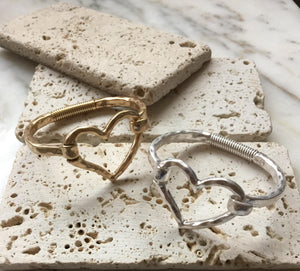 Lhb320599 Fashion Bracelet Gold Hammered Heart