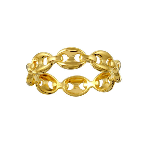 Lhr0322 Sterling Silver Gold Plated Marine Link ring