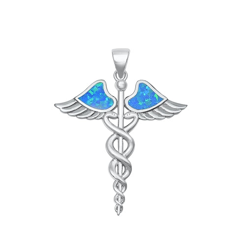 Lhp3511129b Sterling Silver Pendant Caduceus Medical 18'' chain