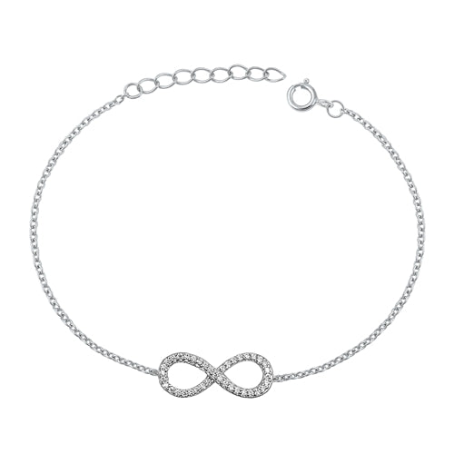 Lhb5105379 Sterling Silver Bracelet Infinity Cz Stones