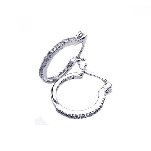 Lhe00589  Sterling Silver Cz hoop earrings