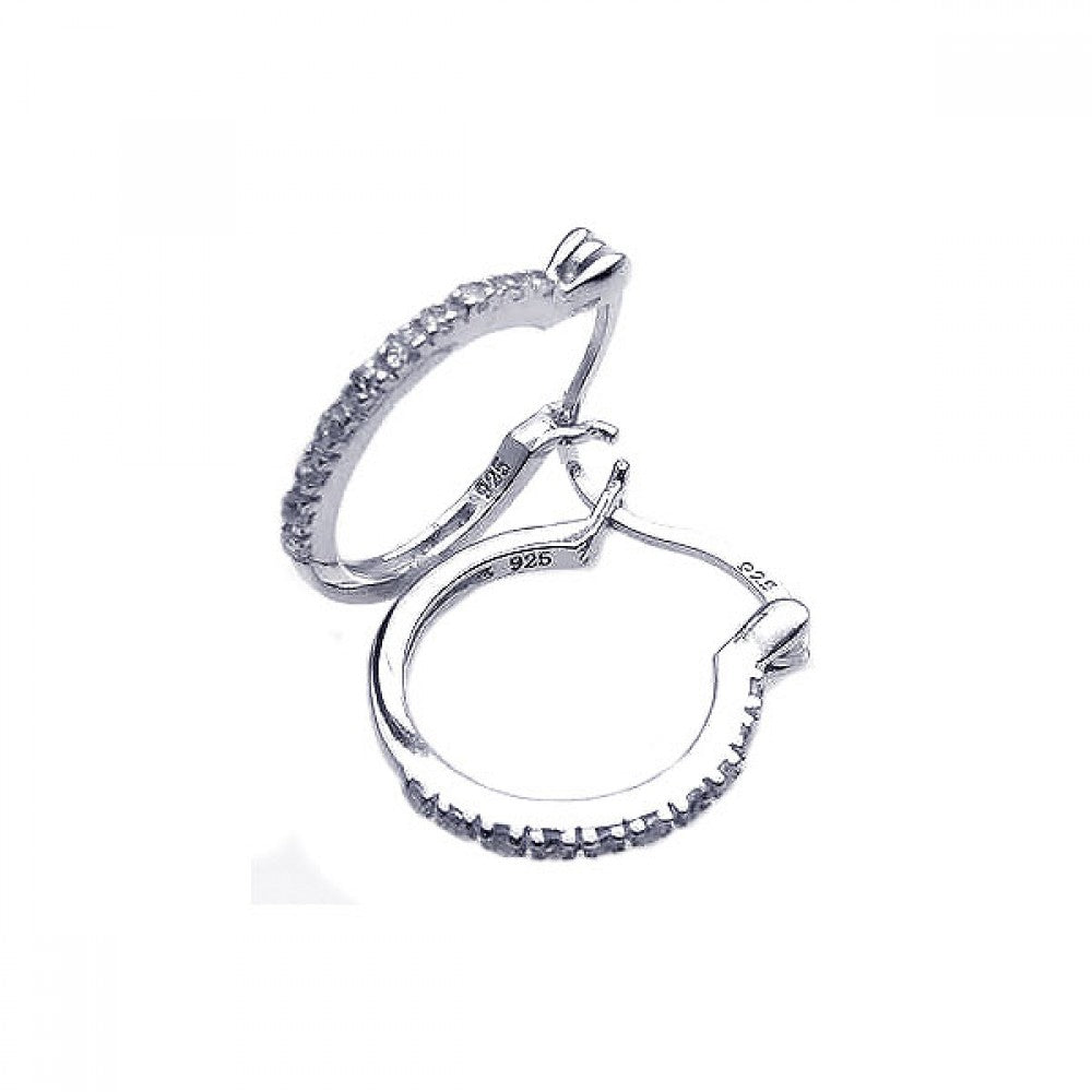 Lhe00589  Sterling Silver Cz hoop earrings