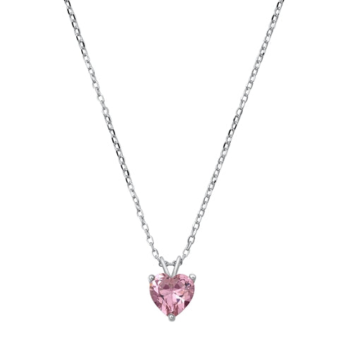 Lhn71009989 Sterling Silver Heart Necklace pink assorted colors