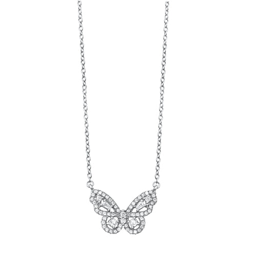 Lhn71100997 Sterling Silver Necklace Butterfly cz